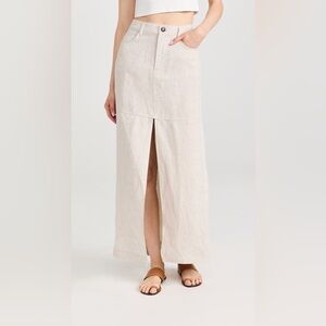 Reformation Tazz Linen Maxi Skirt - Oatmeal Size 8